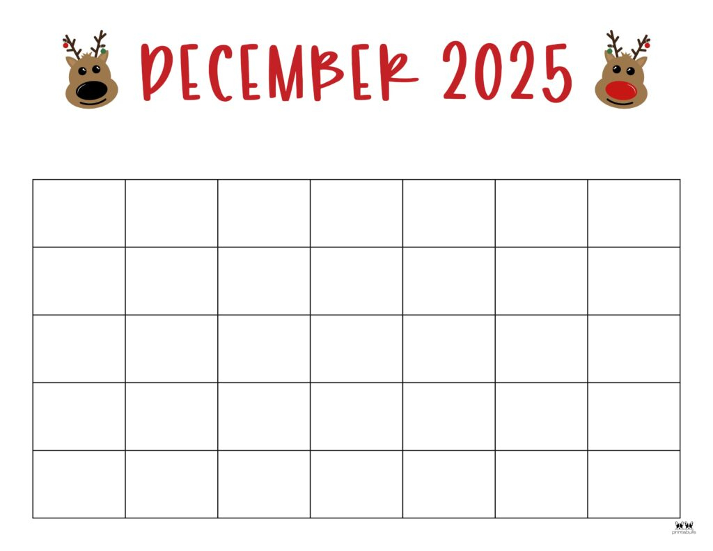 December 2025 Calendars - 107 Free Printables | Printabulls within Printable December 2025 Calendar Page