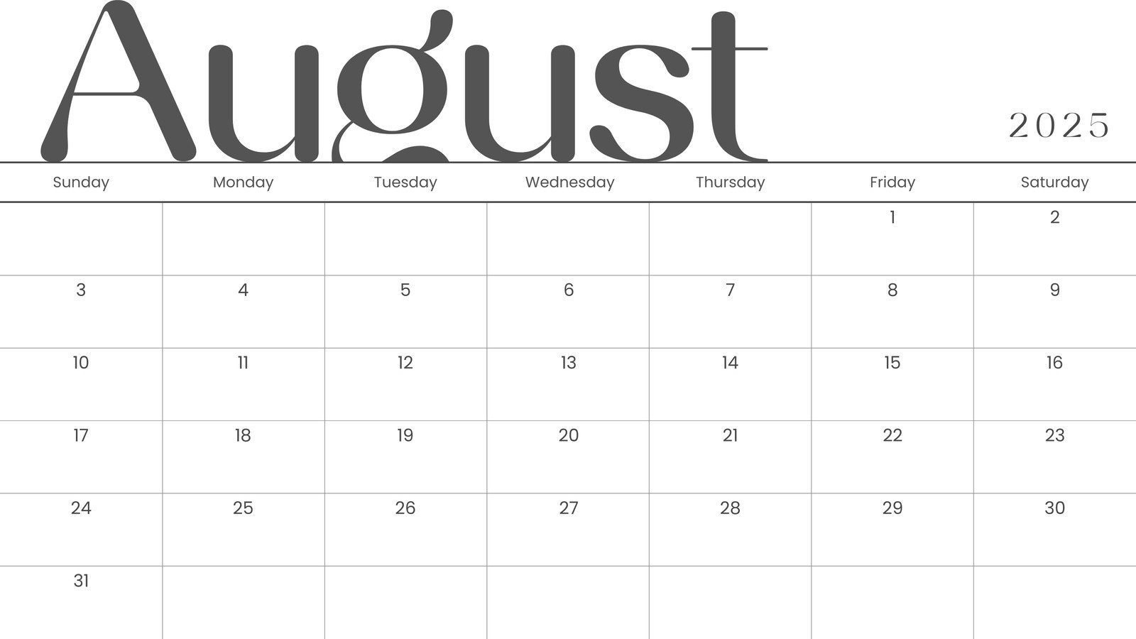 Free Printable August 2026 Calendar Templates | Canva inside Printable Calendar August 2025 to December 2025