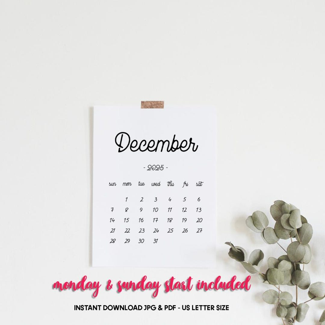 Printable Calendar December 2025, December Calendar, December 2025 for Free Printable Pregnancy Announcement Calendar December 2025