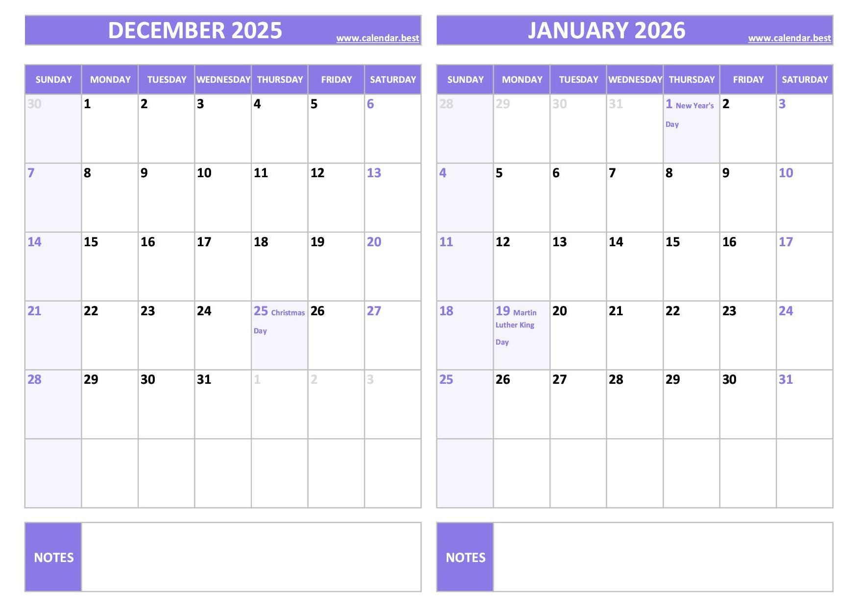 Printable December 2025 And January 2026 Calendar - Free Pdf &amp;amp; Jpg pertaining to December 2025 January 2026 Calendar With Holidays Printable