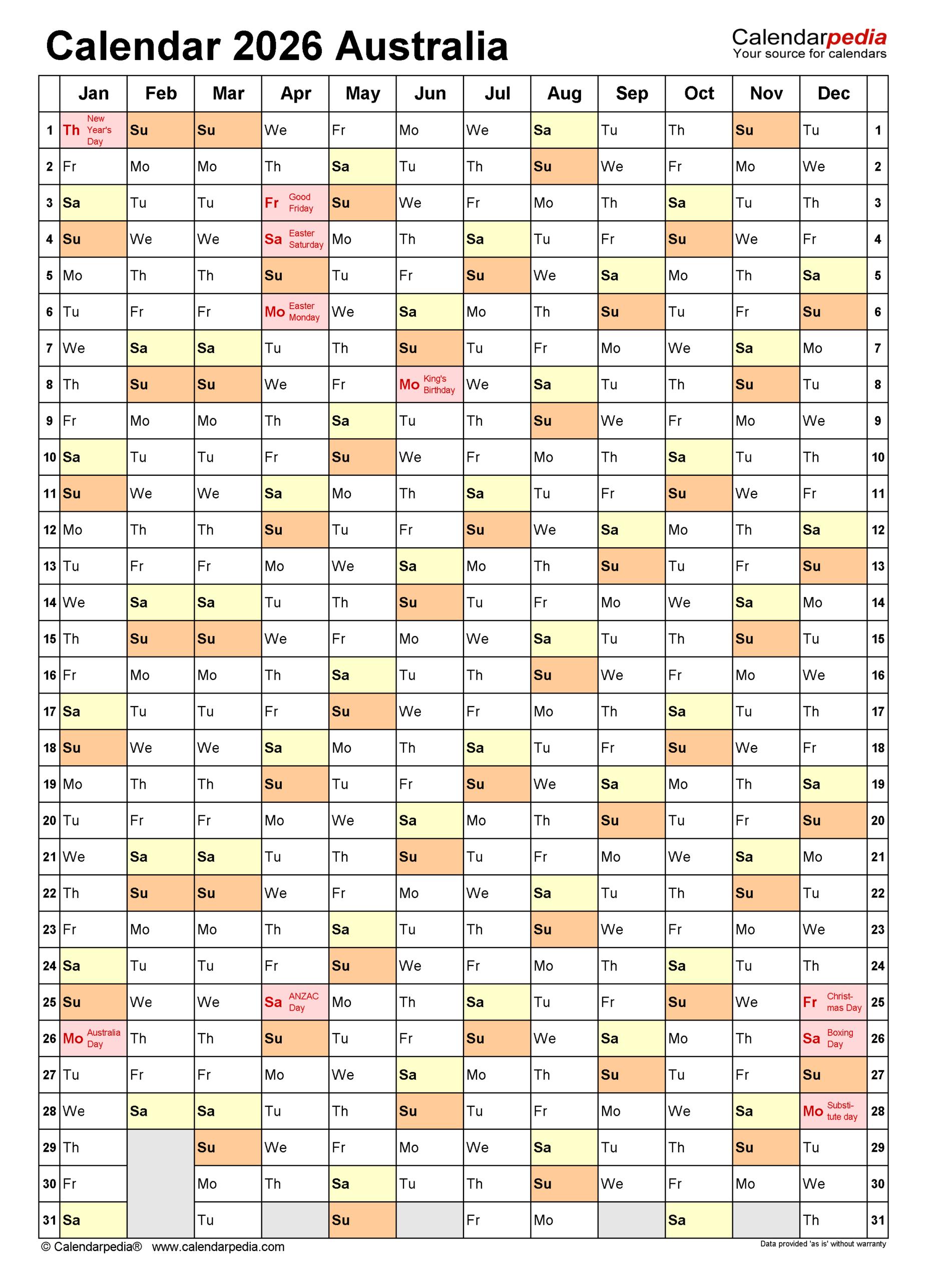 Australia Calendar 2026 - Free Printable Pdf Templates inside March Calendar 2026 Australia