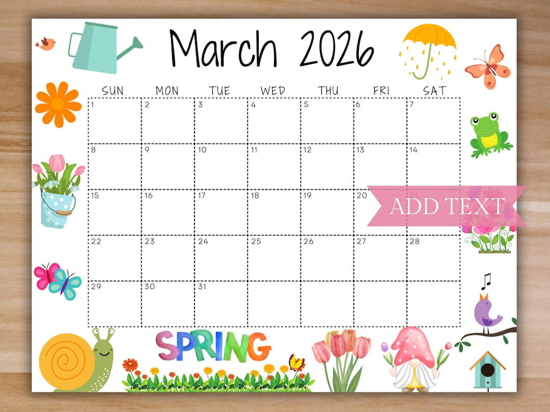 Editable March 2026 Calendar, Printable Wall Calendar 2026 throughout March Calendar 2026 Nz
