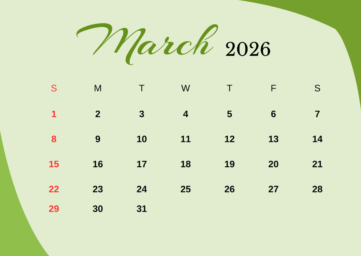 Free Printable March 2026 Calendar Template To Edit Online with regard to Google Calendar March 2026 Printable