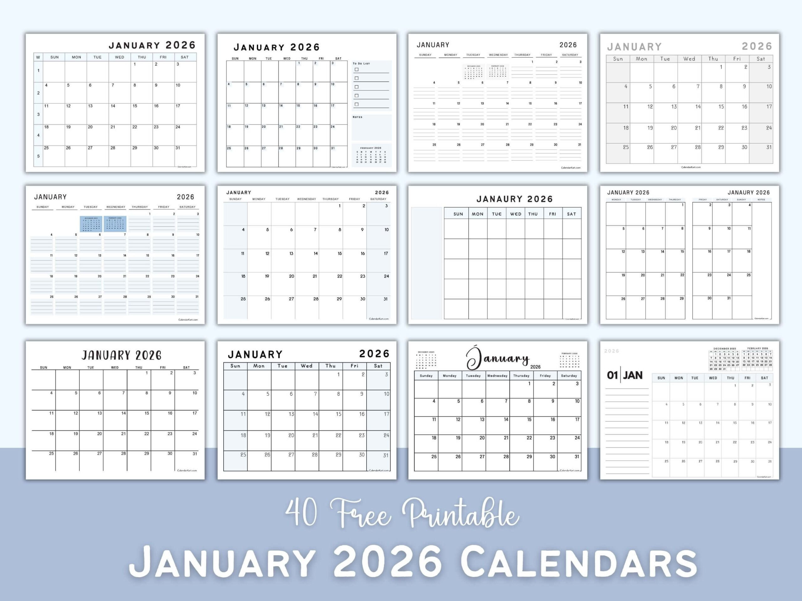 January 2026 Calendar | Free Printable Pdf - Calendarkart with Printable Calendar 2026 January To March