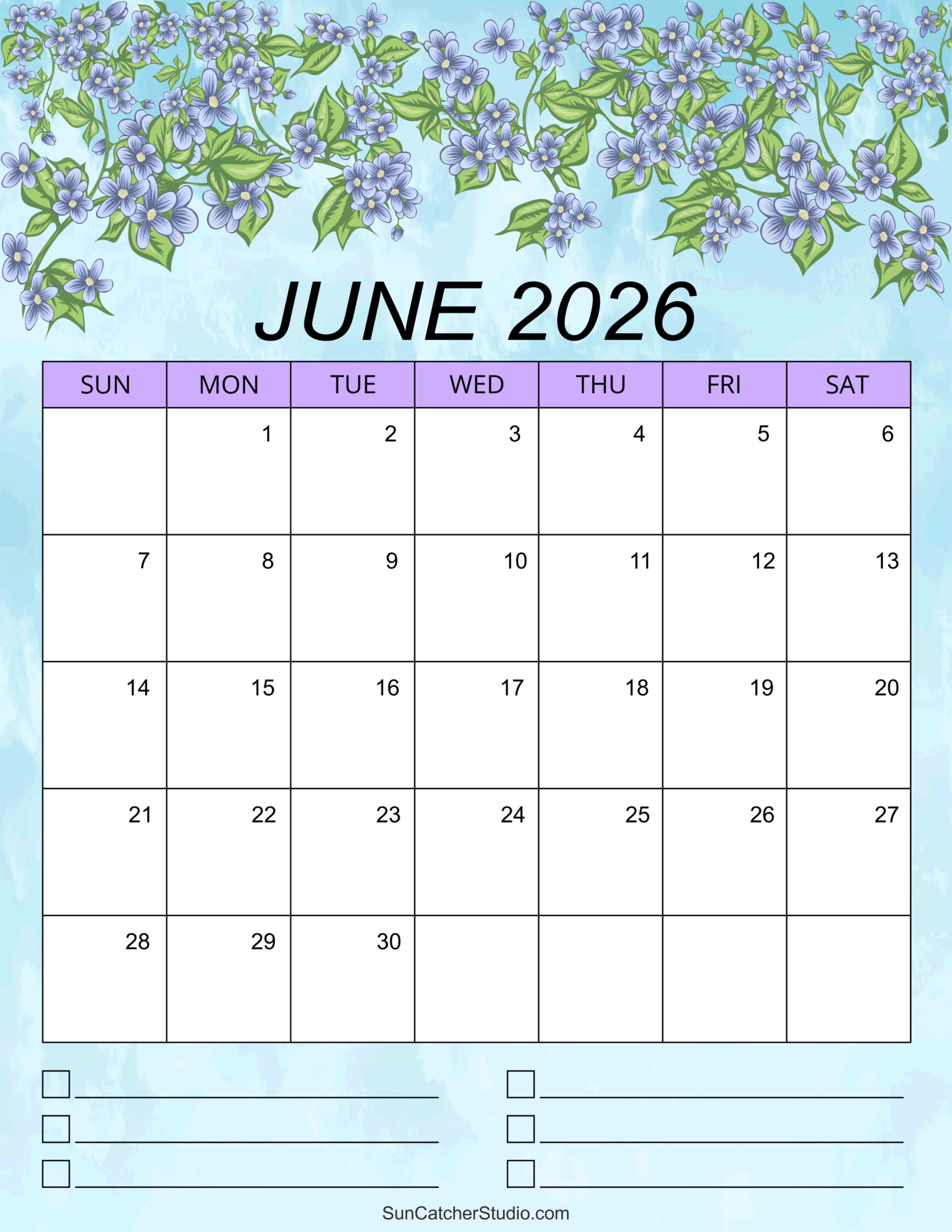 June 2026 Calendar (Free Printable) – Free Printables, Lettering pertaining to March Through June 2026 Calendar