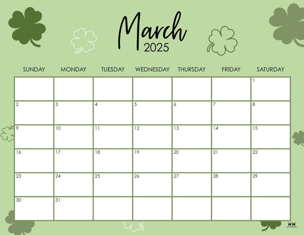 March 2025 Calendars - 107 Free Printables | Printabulls for March 25 Calendar Printable