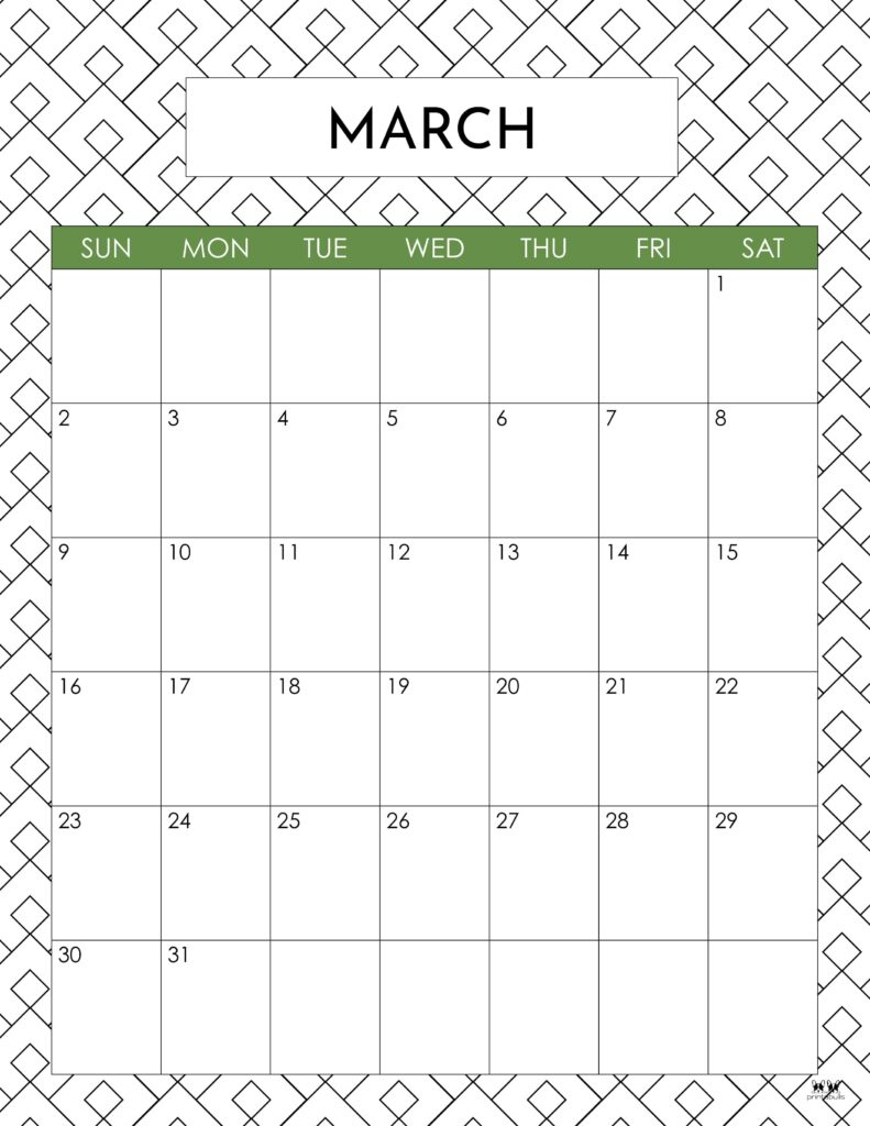 March 2025 Calendars - 107 Free Printables | Printabulls throughout March 25 Calendar Printable