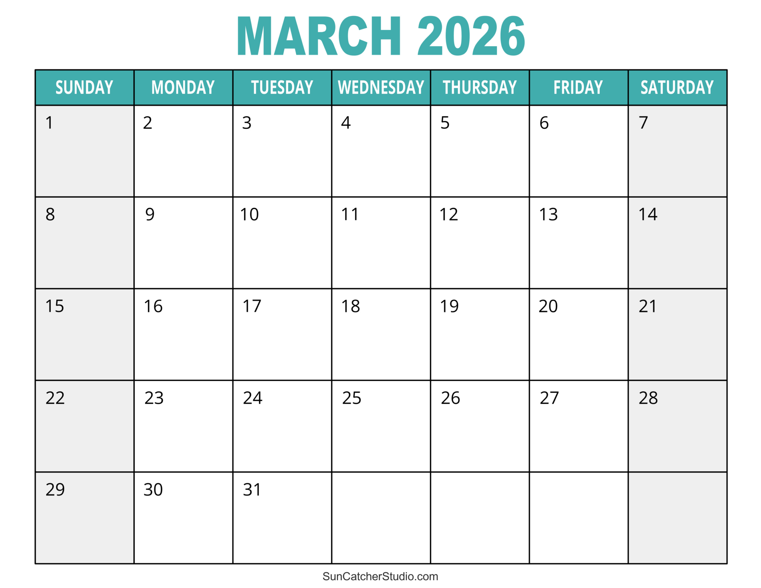 March 2026 Calendar (Free Printable) – Free Printables, Lettering with regard to March 2026 Calendar Printable Word