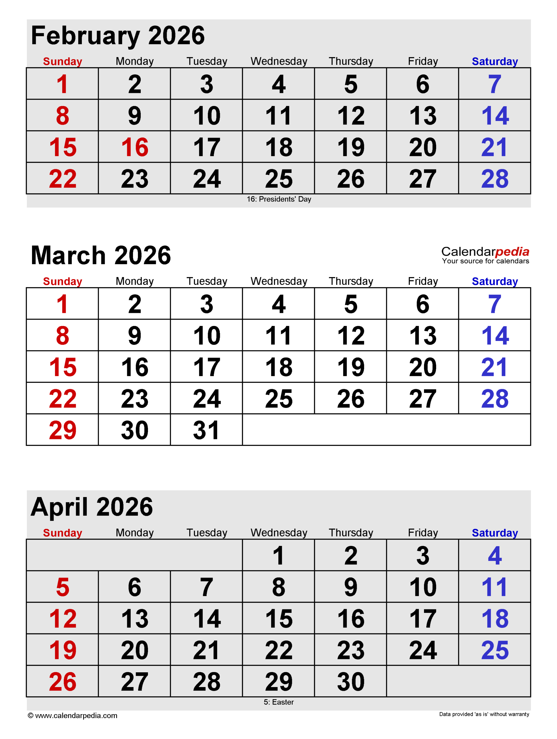March 2026 Calendar | Templates For Pdf, Excel And Word in February and March 2026 Calendar