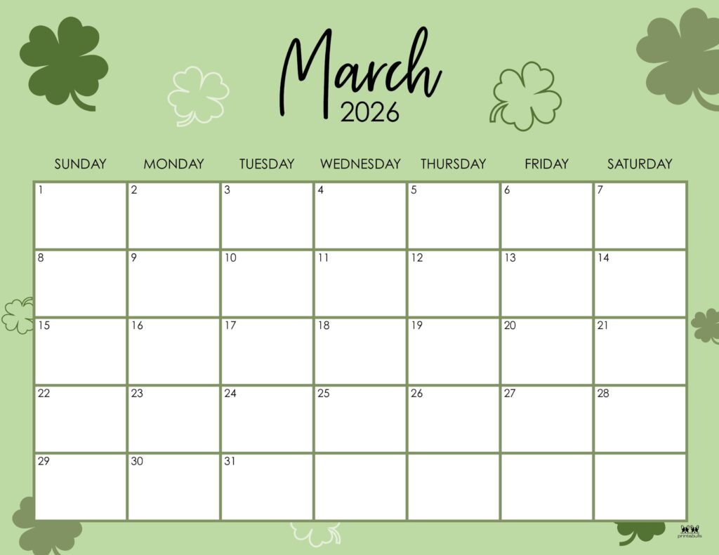 March 2026 Calendars - 150 Free Printables | Printabulls inside March 2026 Desktop Calendar