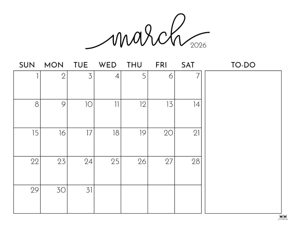 March 2026 Calendars - 150 Free Printables | Printabulls regarding March Calendar 2026 Printable Free Wiki