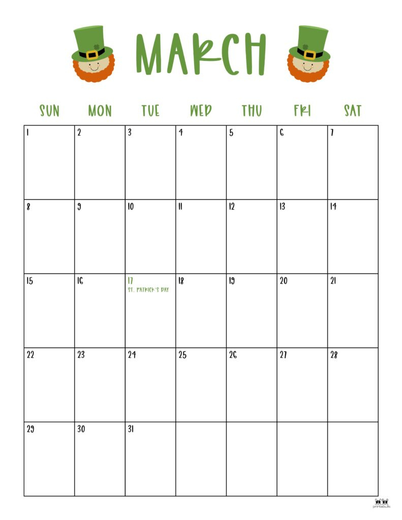 March 2026 Calendars - 150 Free Printables | Printabulls within March 2026 Calendar Wiki