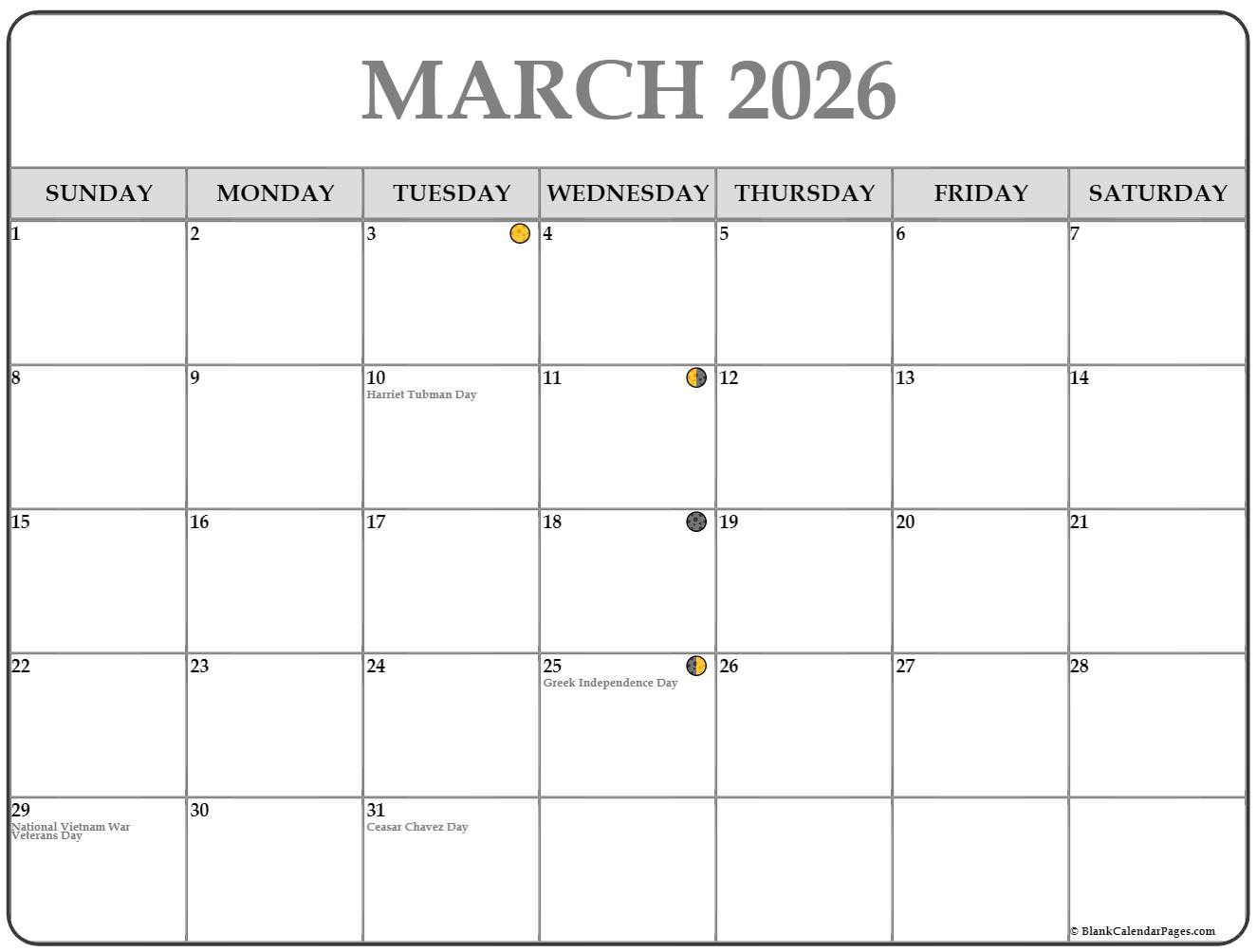March 2026 Lunar Calendar | Moon Phase Calendar within Moon Calendar March 2026