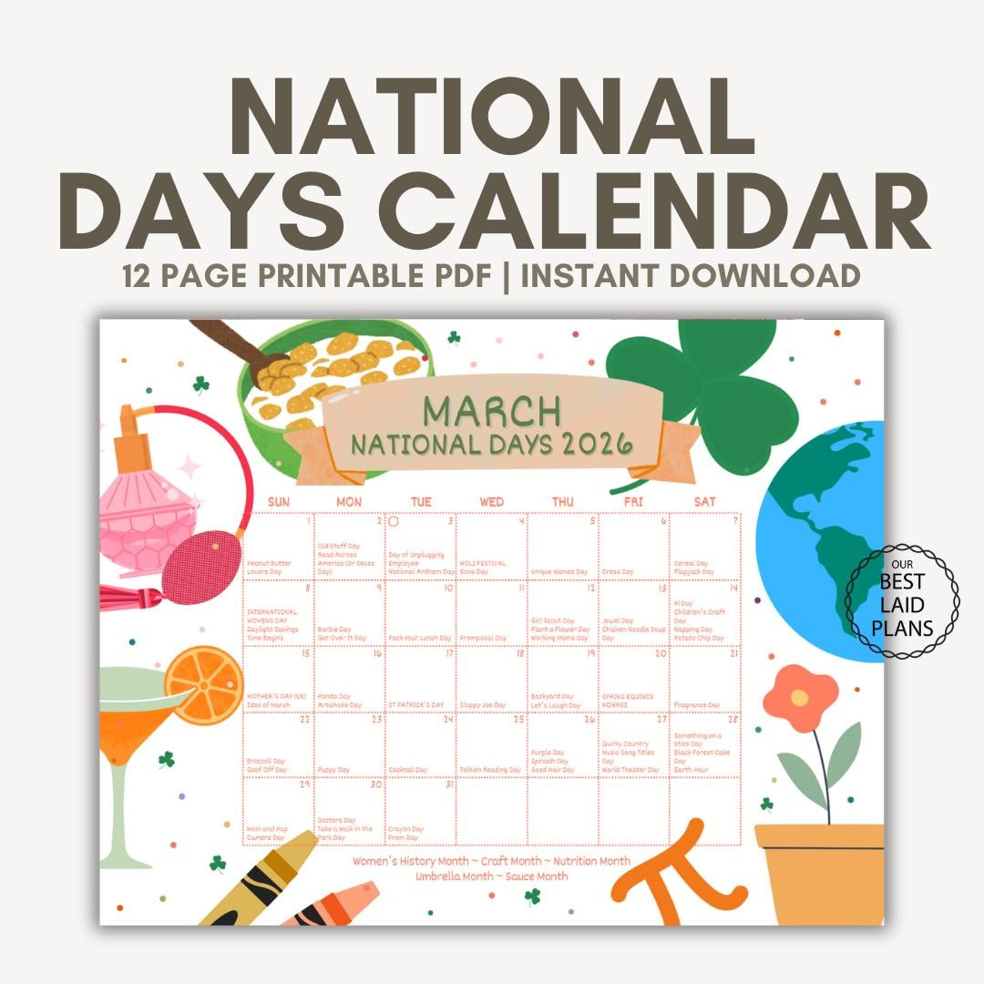 March National Days Calendar, National March Days Calendar pertaining to National Day Calendar March 2026