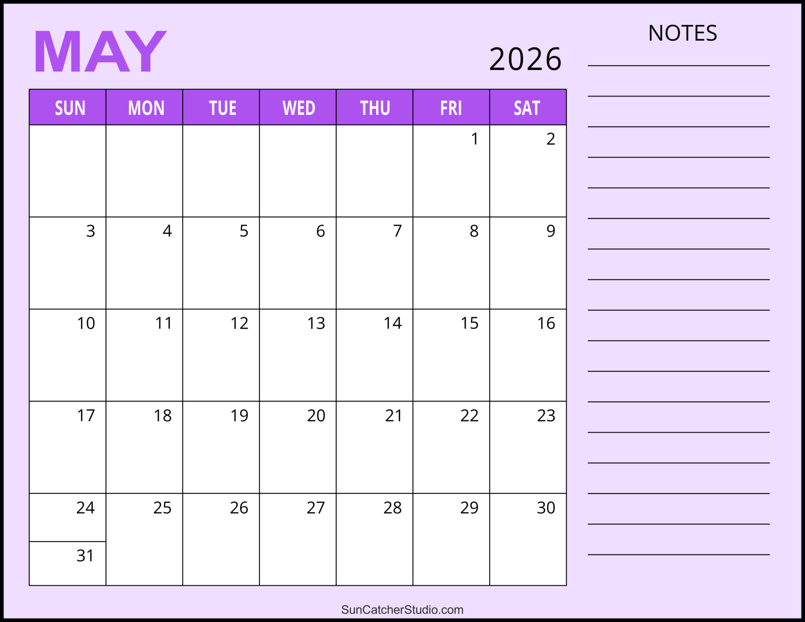 May 2026 Calendar (Free Printable) – Free Printables, Lettering throughout March April May 2026 Calendar Printable Free