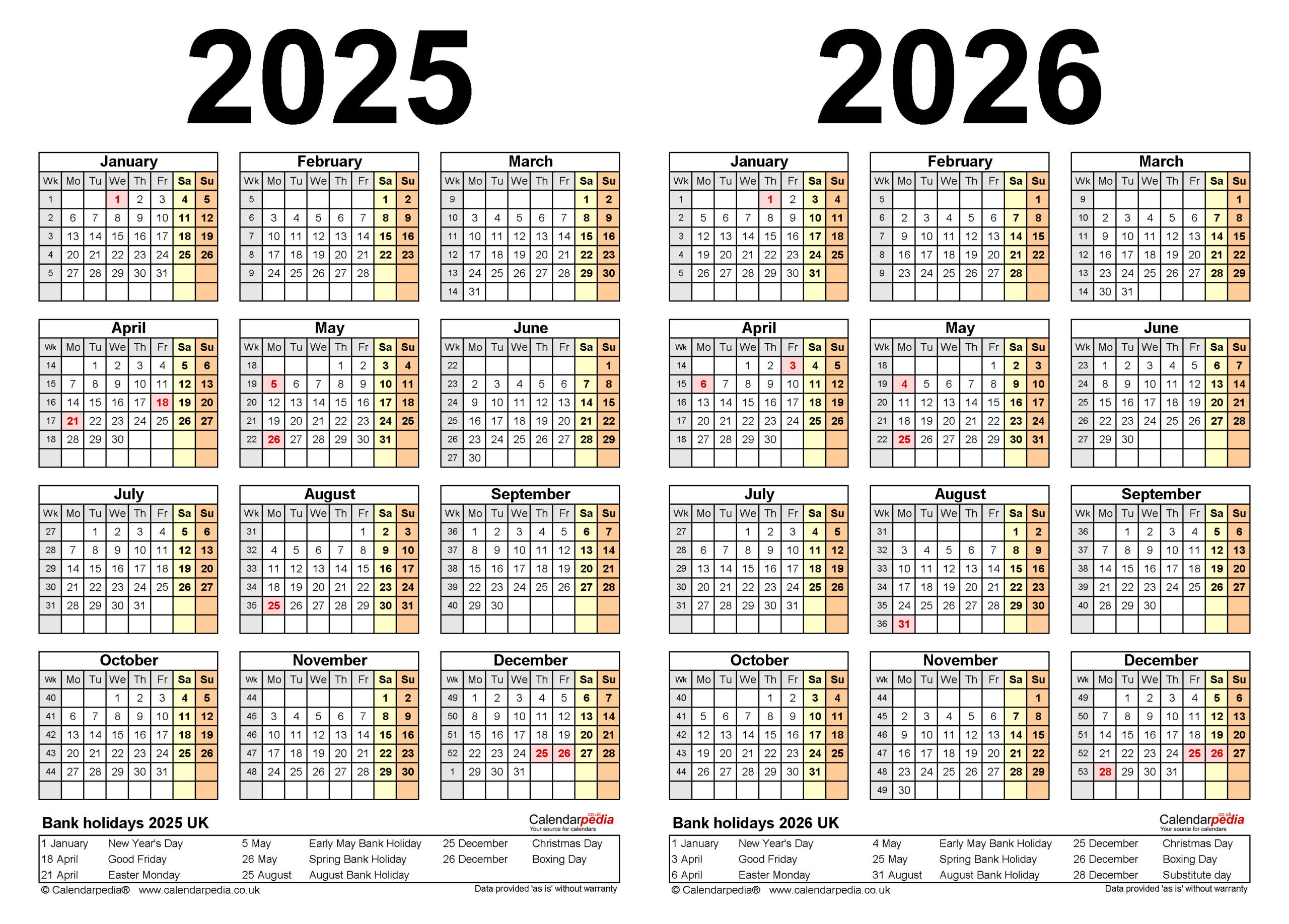 Two Year Calendars For 2025 And 2026 (Uk) For Pdf pertaining to Printable Calendar April 2025 To March 2026